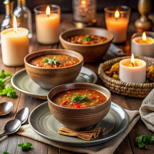 شوربة العدس والكينوا بالفلفل الحلو